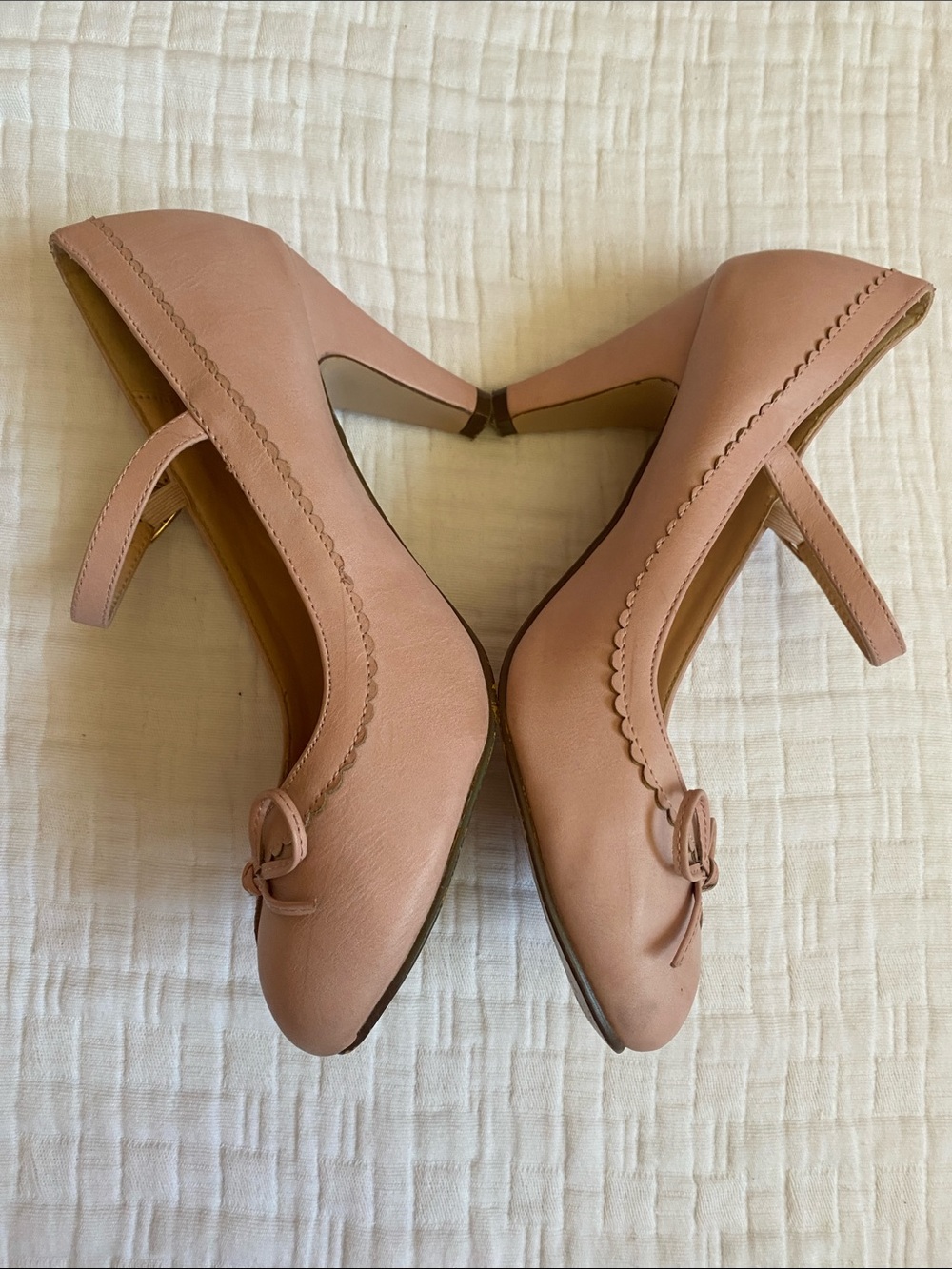 CHASE + CHLOE Blush Pink Mary Jane Heels with Bow Accent - Picture 3 of 8